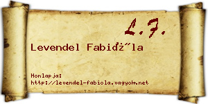 Levendel Fabióla névjegykártya